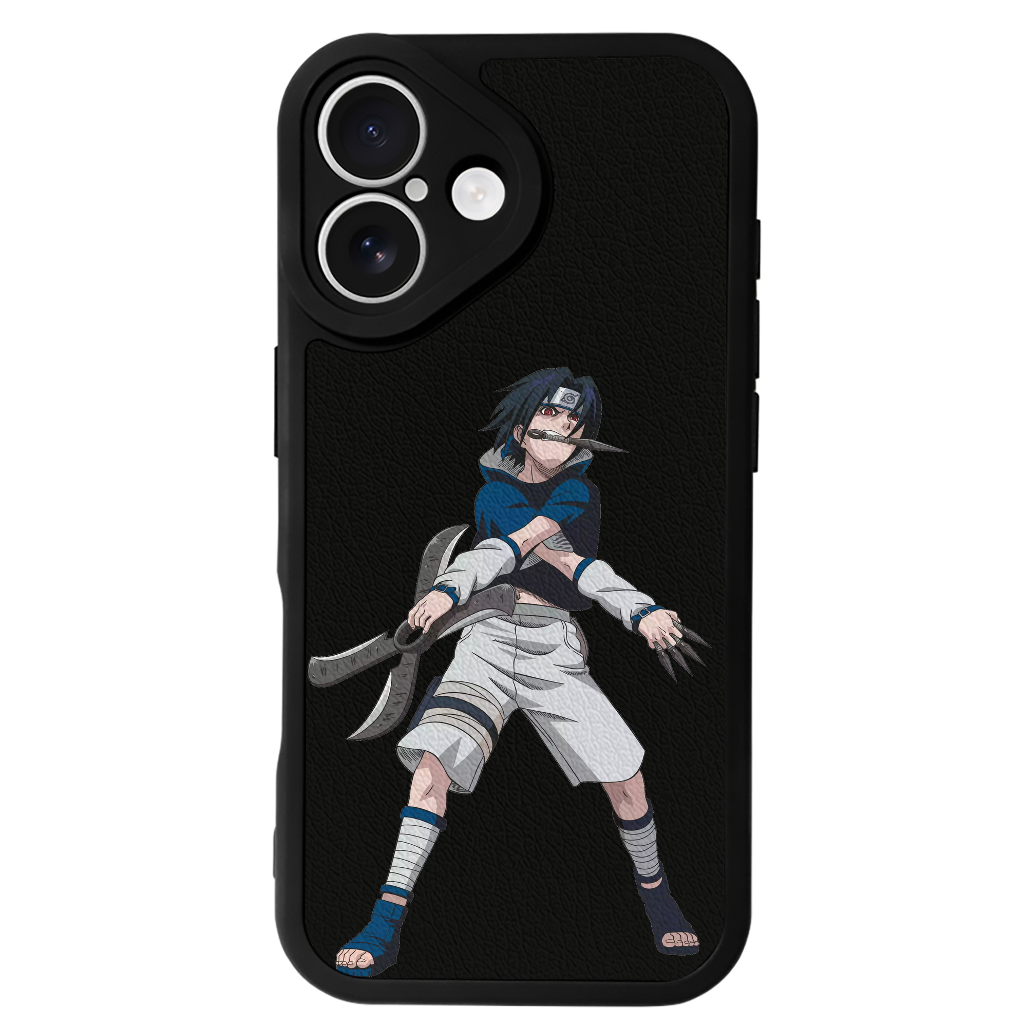 （画像用） NARUTO -ナルト- うちは サスケ Uchiha Sasuke 【iPhone 16シリーズ対応】シリコンスマホケース（レザー調） 材質：シリコン